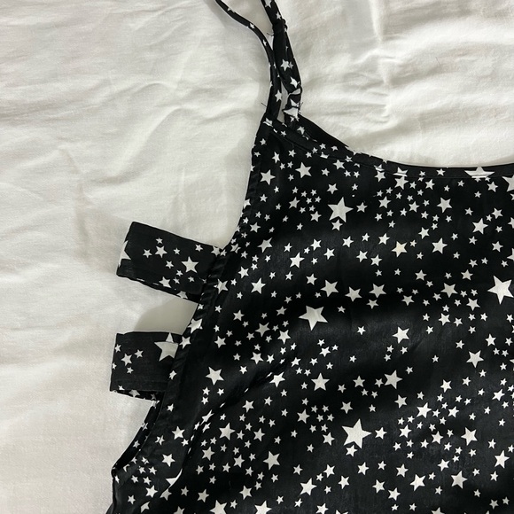 Trixxi dress. Medium. White star print. Side cutouts. - Picture 5 of 6